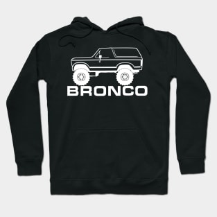 1980-1986 Ford Bronco Side, w/Tires, White Print Hoodie